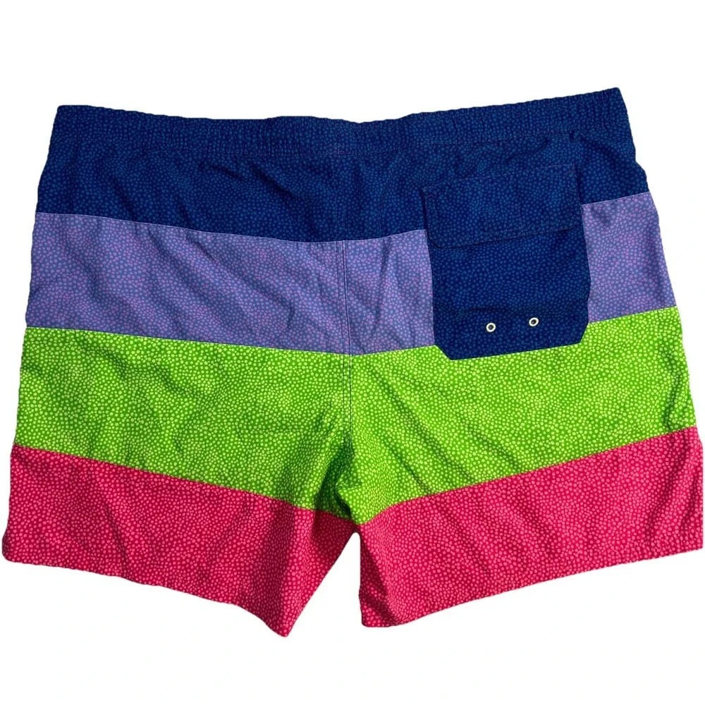 Vineyard Vines Swim Trunks Mens‎ XL Blue Green Pink Colorblock 7 Inseam Liner